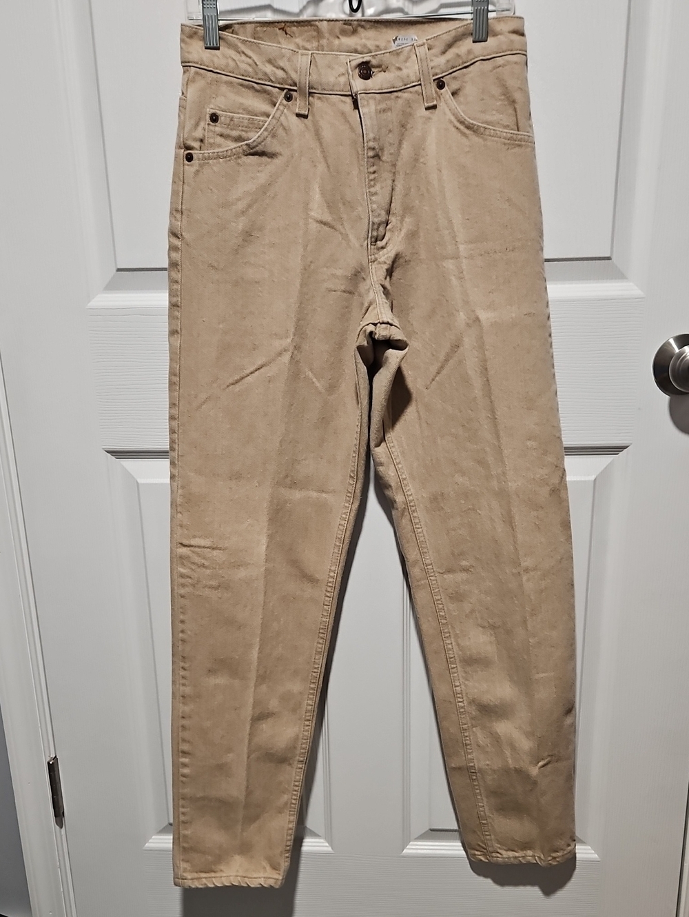 Vintage 90s Levi's 550 Orange Tab Tan Beige Jeans Made in USA 30x32